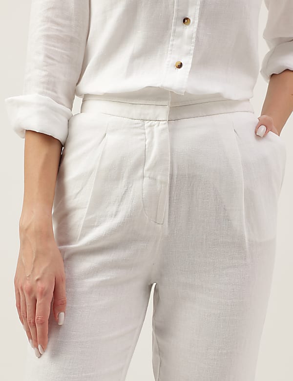 Linen Rich Straight Leg Trousers