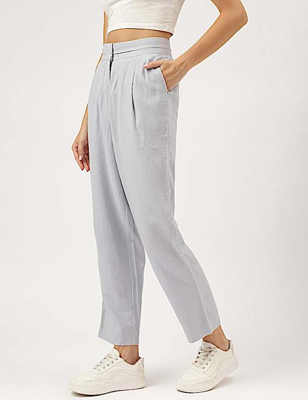 Linen Rich Straight Leg Trousers