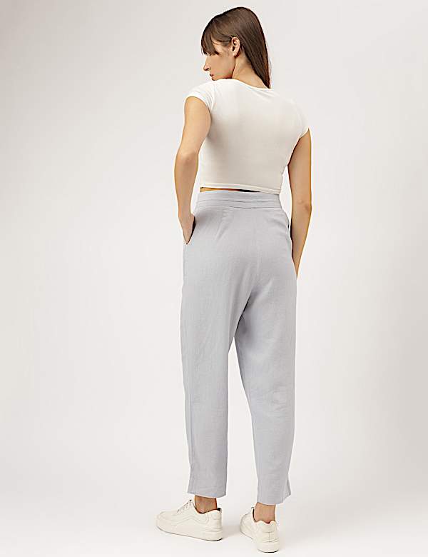 Linen Rich Straight Leg Trousers