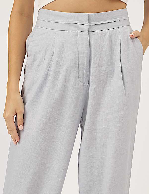Linen Rich Straight Leg Trousers