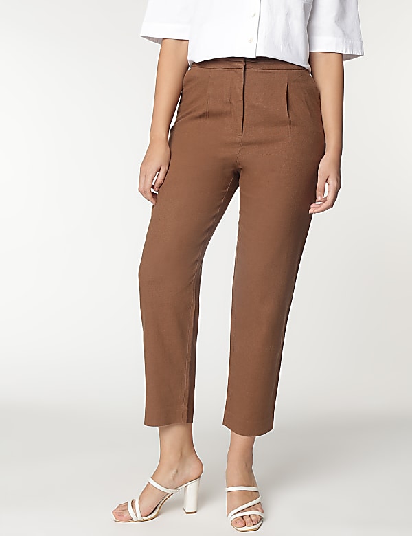Linen Rich Straight Leg Trousers