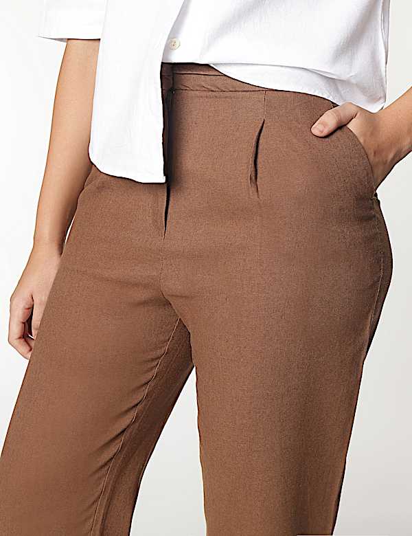 Linen Rich Straight Leg Trousers