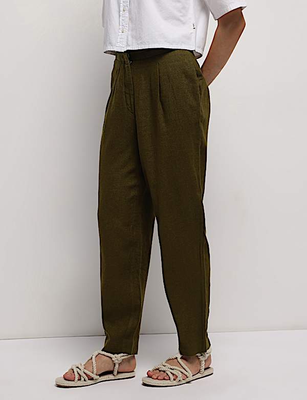 Linen Rich Straight Leg Trousers