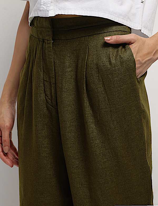 Linen Rich Straight Leg Trousers