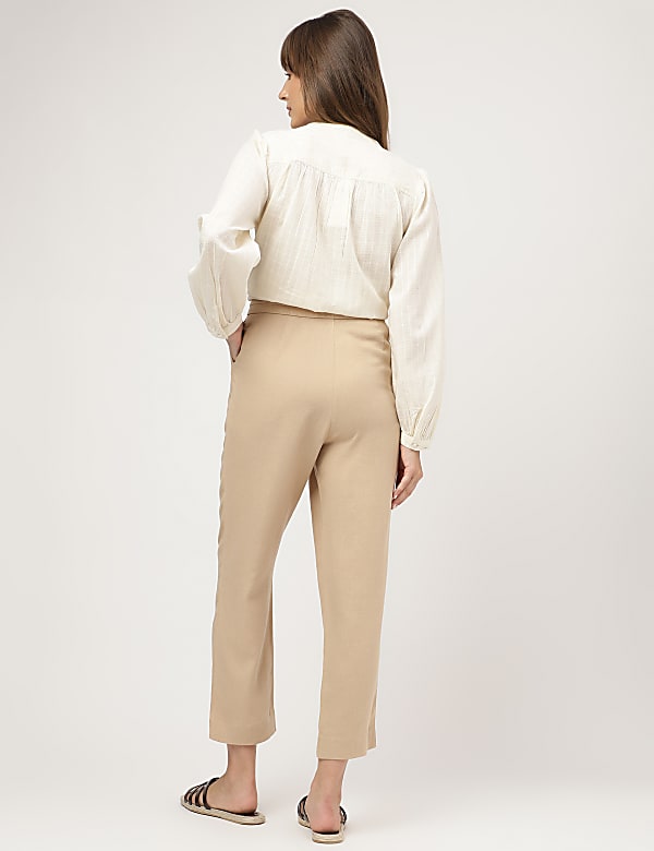 Linen Rich Straight Leg Trousers