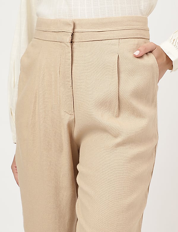 Linen Rich Straight Leg Trousers