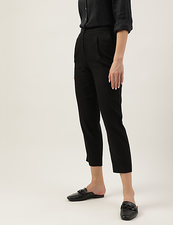 Linen Rich Straight Leg Trousers