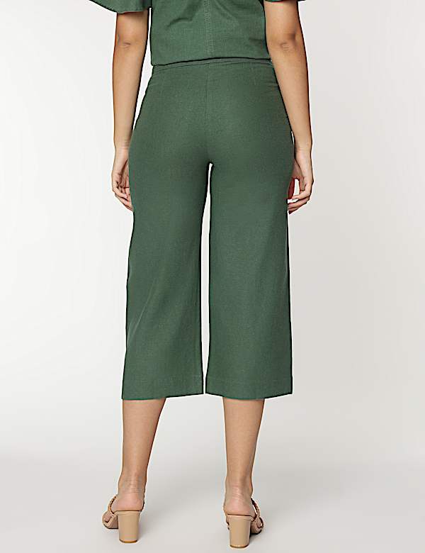 Linen Rich Wide Leg Trousers