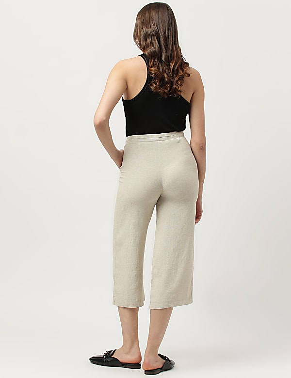 Linen Rich Wide Leg Trousers