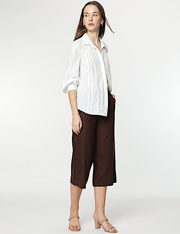 Linen Rich Wide Leg Trousers