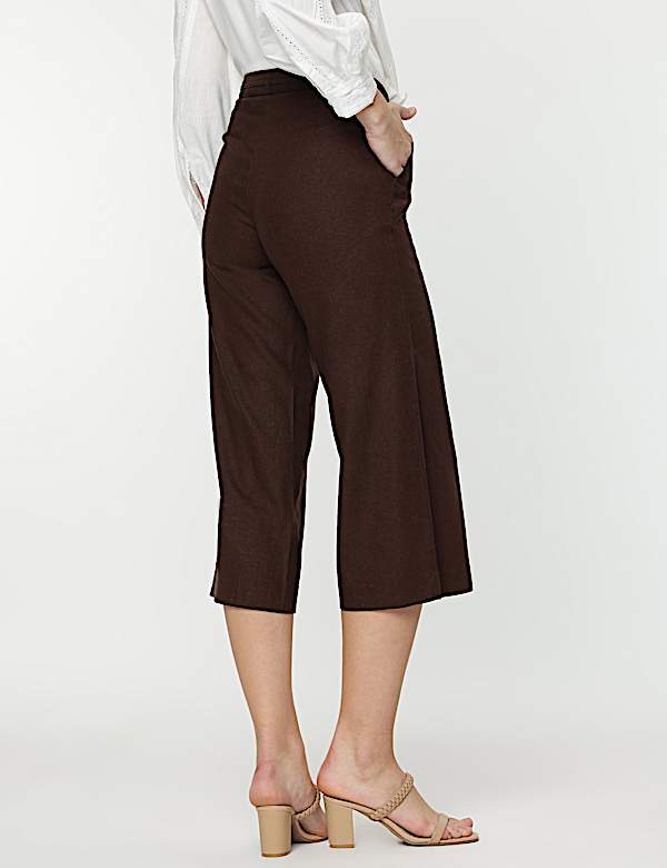 Linen Rich Wide Leg Trousers