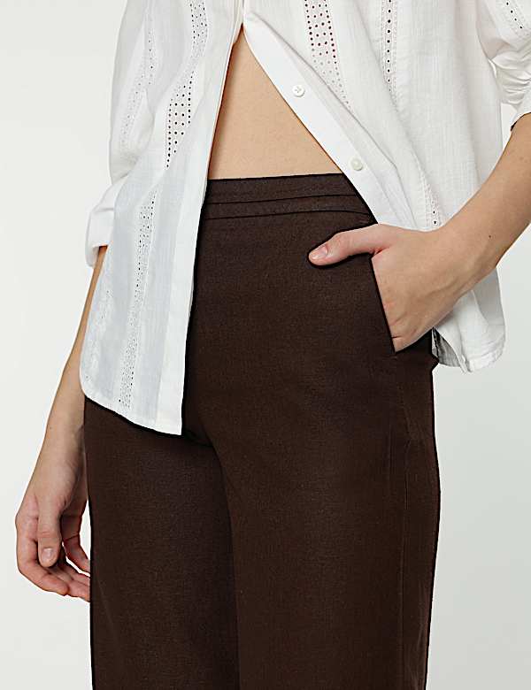 Linen Rich Wide Leg Trousers