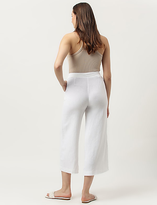 Linen Rich Wide Leg Trousers