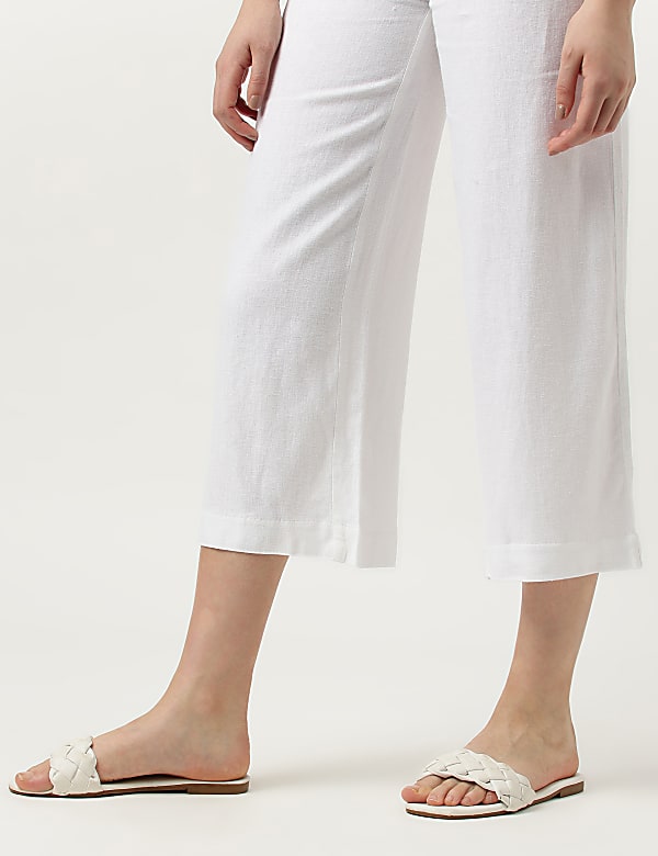 Linen Rich Wide Leg Trousers