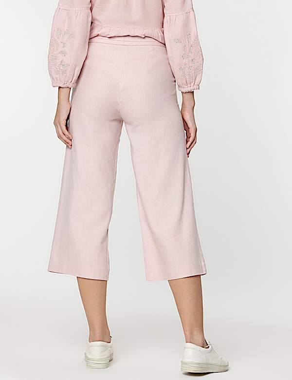 Linen Rich Wide Leg Trousers