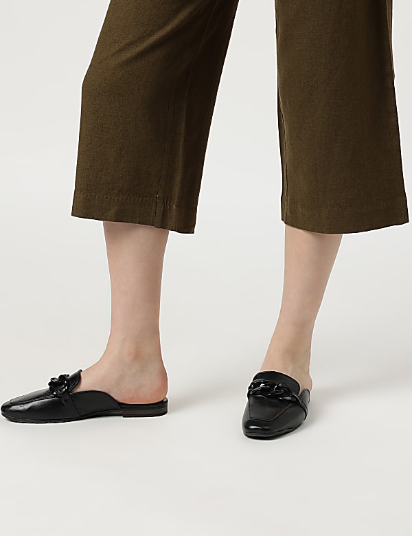 Linen Rich Wide Leg Trousers