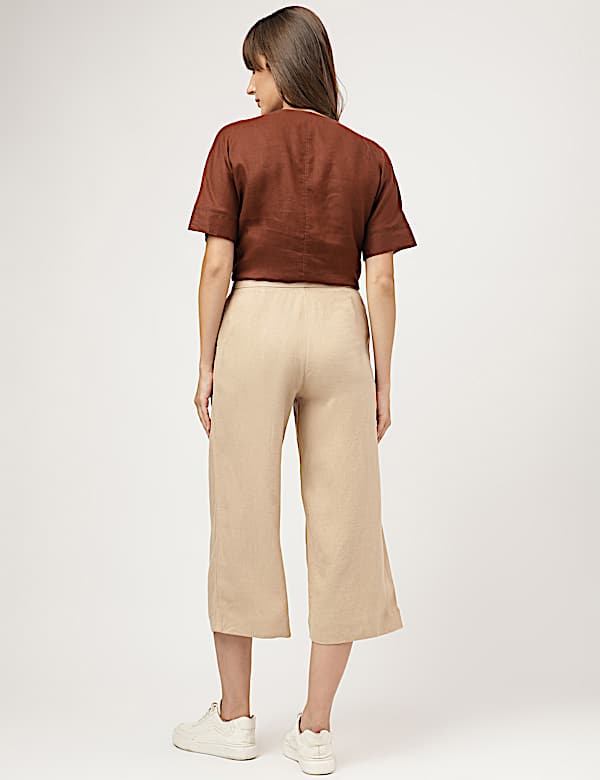Linen Rich Wide Leg Trousers