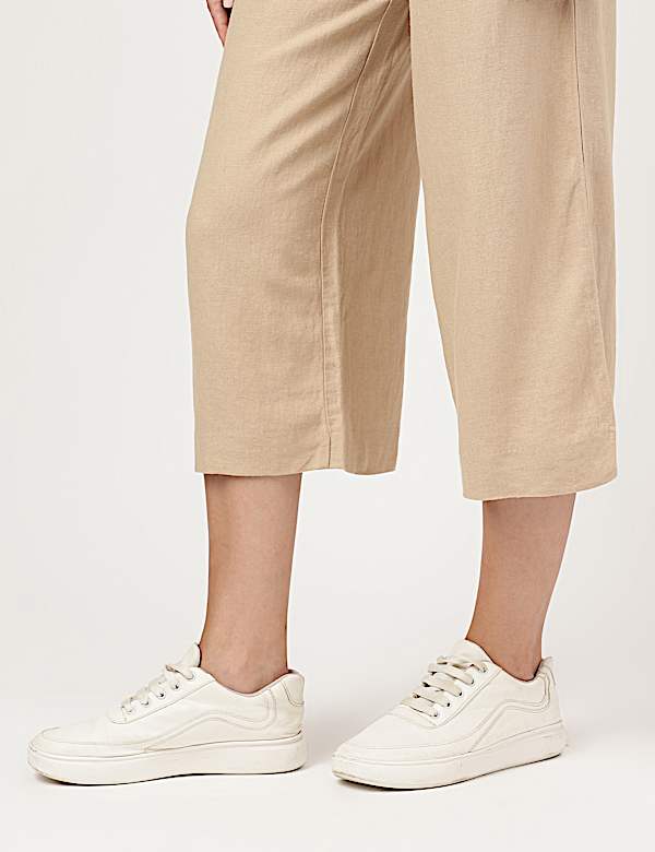 Linen Rich Wide Leg Trousers