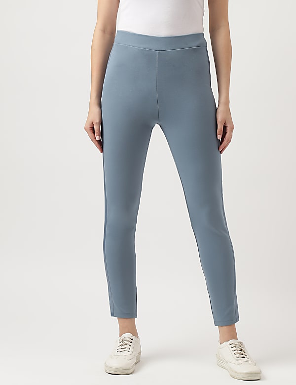 Viscose Blend Solid Ankle Treggings