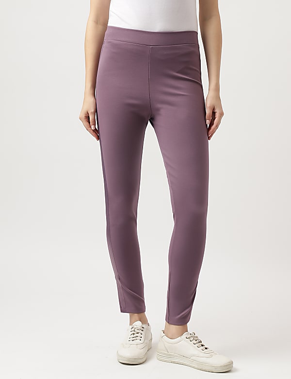 Viscose Blend Solid Ankle Treggings