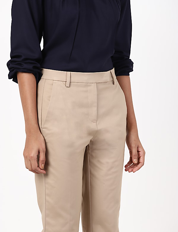 Cotton Mix Plain Regular Fit Trouser