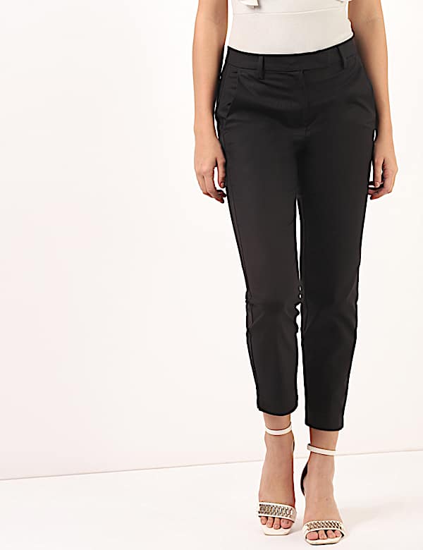 Cotton Mix Plain Regular Fit Trouser