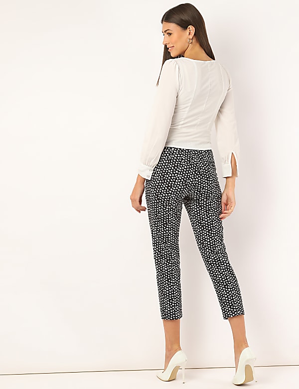 Cotton Mix Printed Regular Fit Trouser