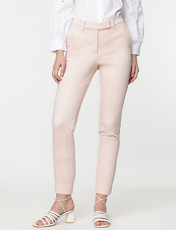 Cotton Rich Straight Leg Trousers