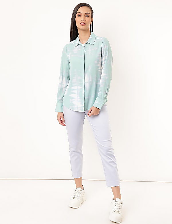 Cotton Rich Plain Straight Leg Trousers