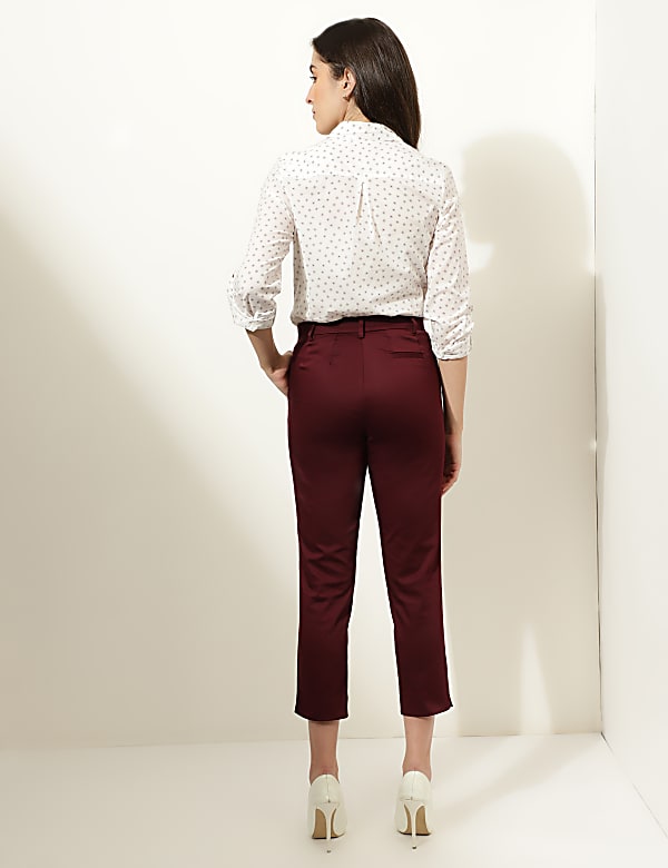 Cotton Rich Straight Leg Trousers