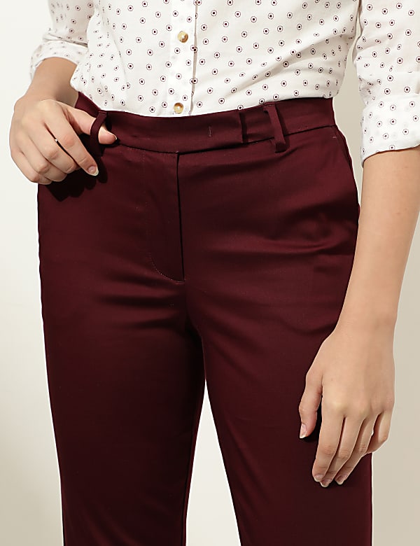 Cotton Rich Straight Leg Trousers