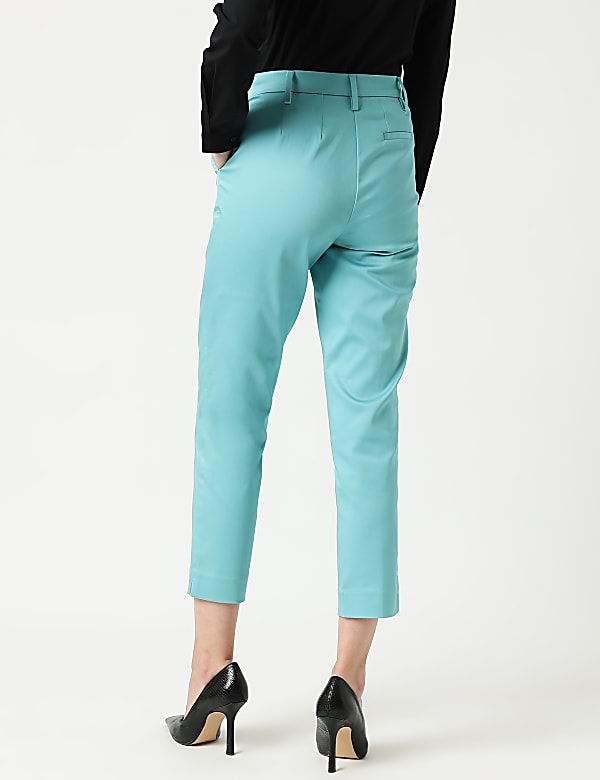 Cotton Rich Straight Leg Trousers