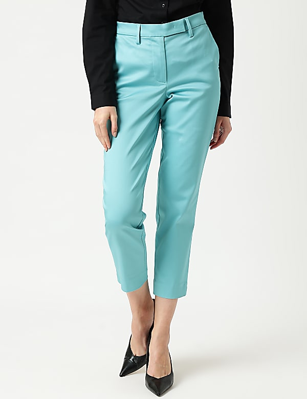 Cotton Rich Straight Leg Trousers