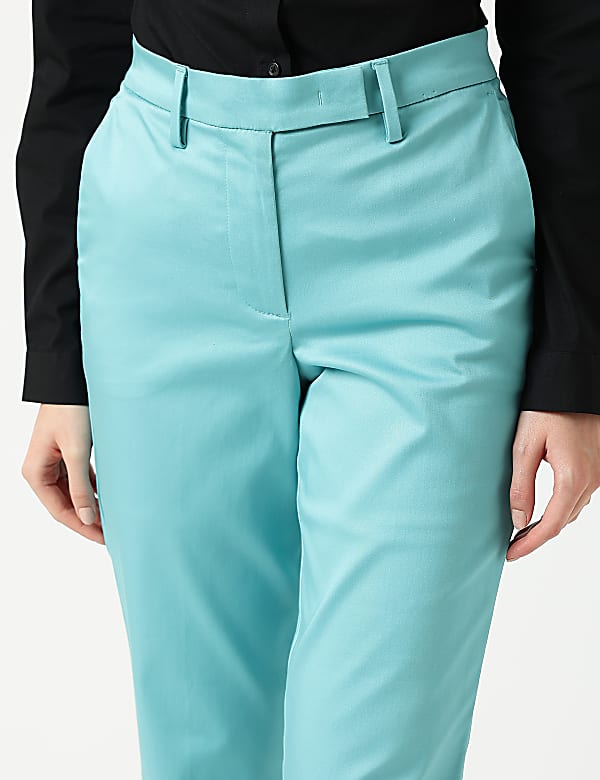 Cotton Rich Straight Leg Trousers