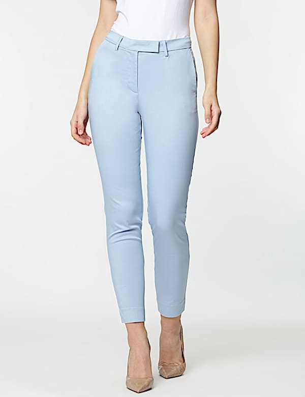 Cotton Rich Straight Leg Trousers