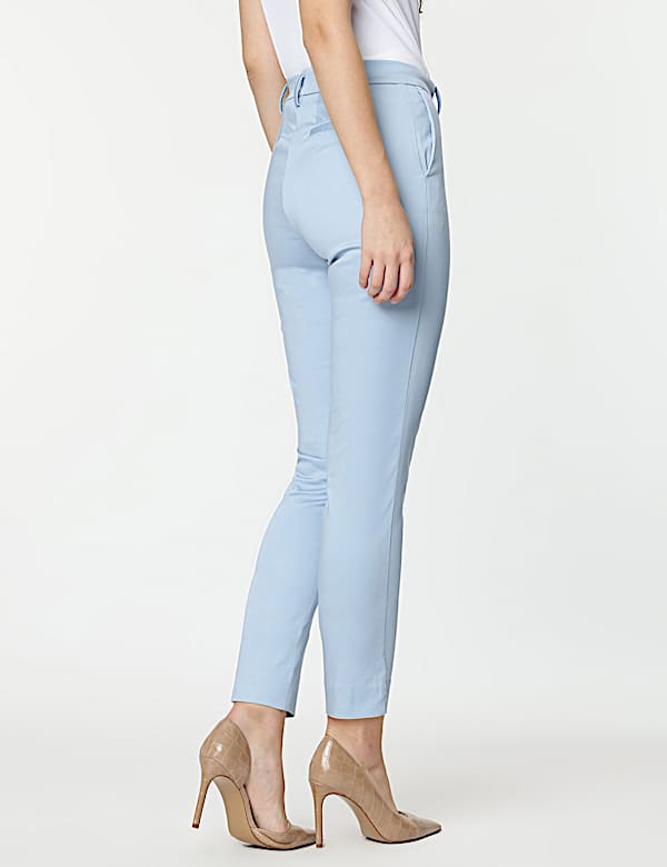 Cotton Rich Straight Leg Trousers