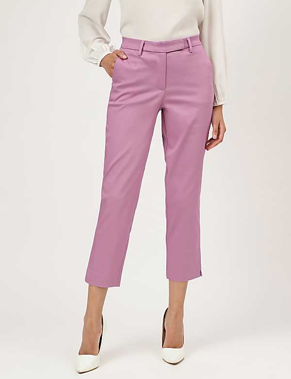 Cotton Rich Straight Leg Trousers