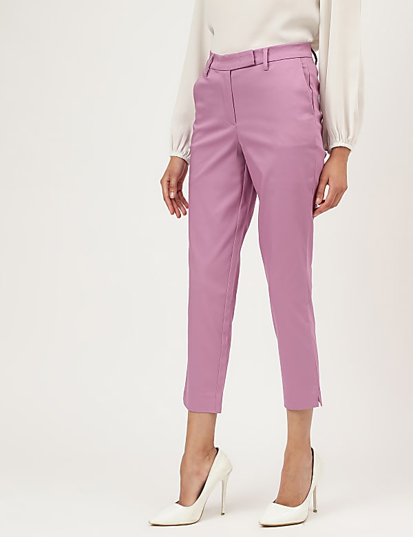 Cotton Rich Straight Leg Trousers