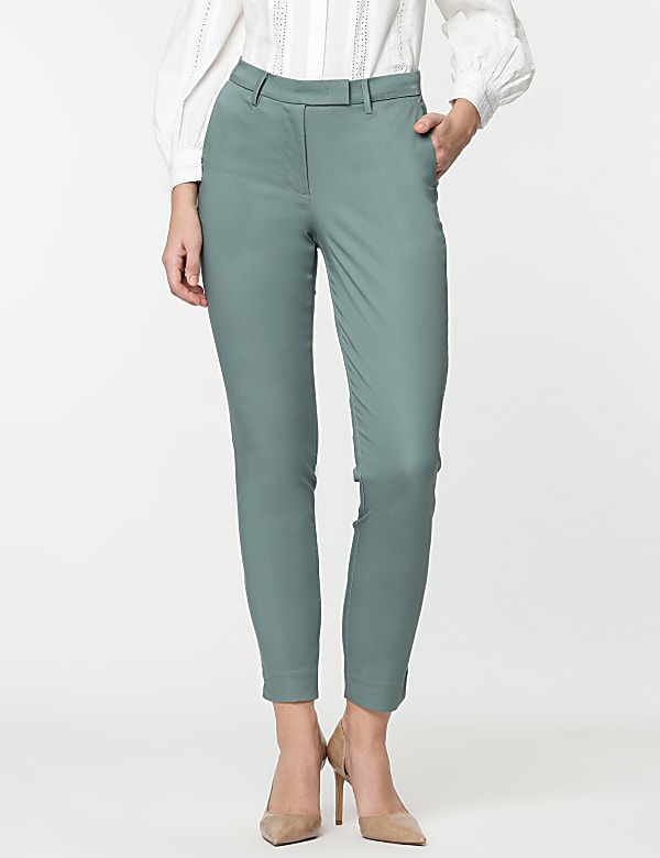 Cotton Rich Straight Leg Trousers