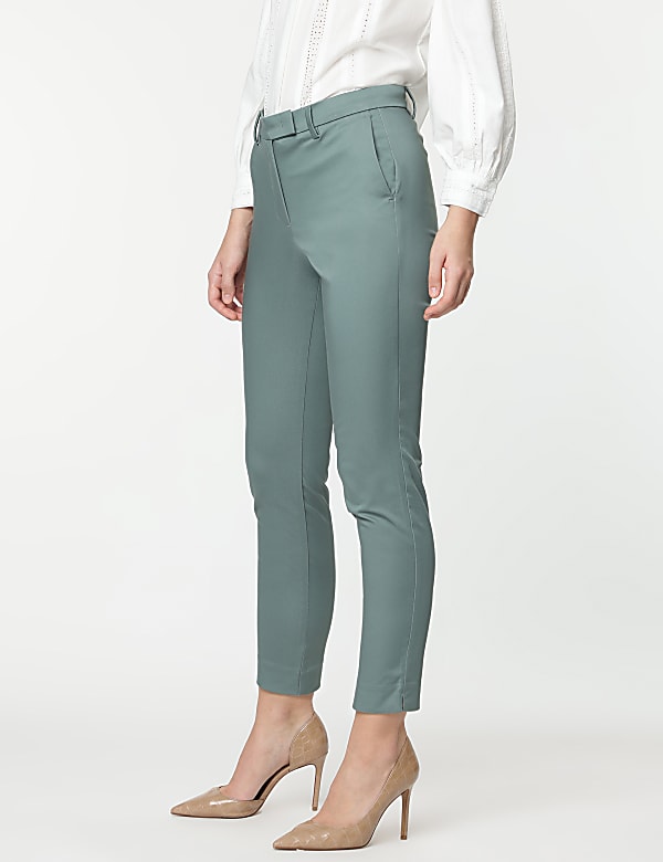 Cotton Rich Straight Leg Trousers