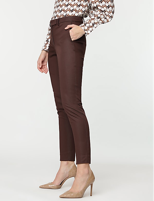 Cotton Rich Straight Leg Trousers