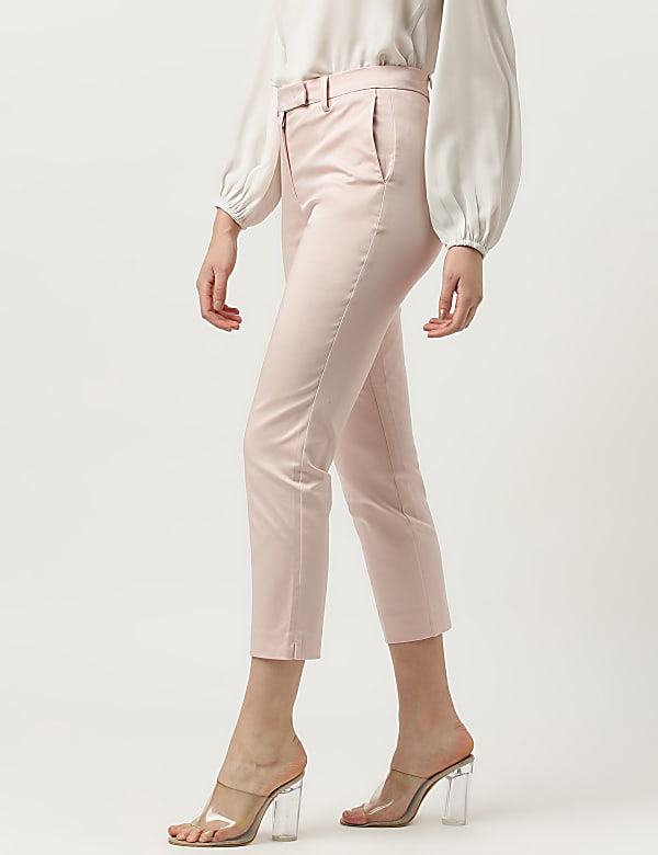 Cotton Rich Straight Leg Trousers