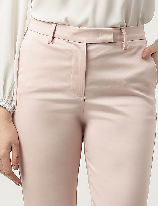 Cotton Rich Straight Leg Trousers
