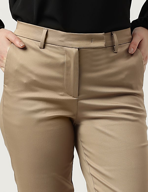 Cotton Rich Straight Leg Trousers