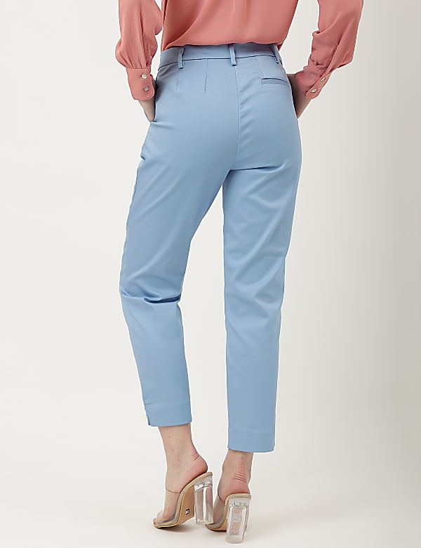 Cotton Rich Straight Leg Trousers