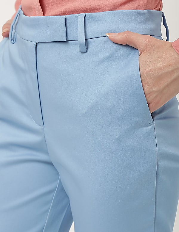 Cotton Rich Straight Leg Trousers