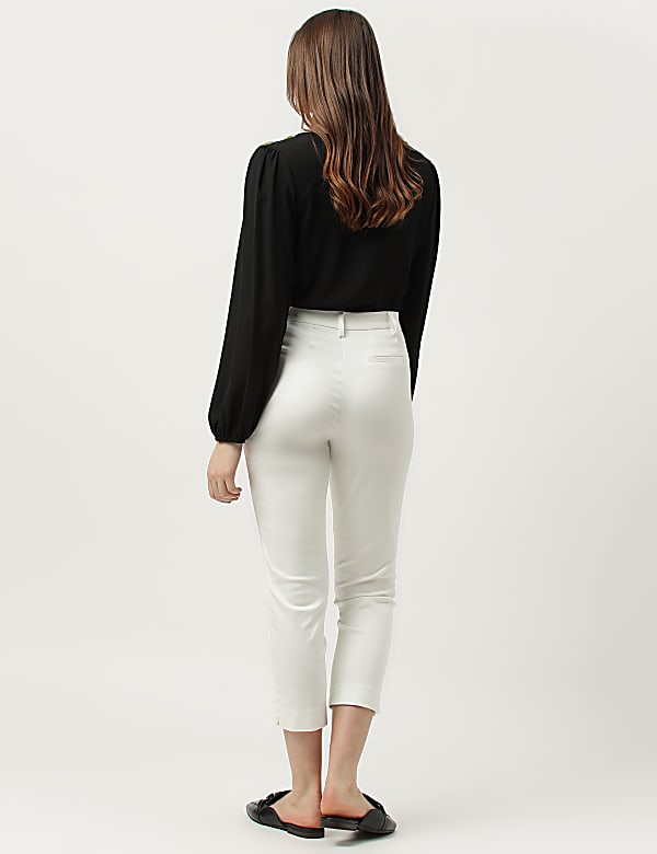 Cotton Rich Plain Straight Leg Trousers