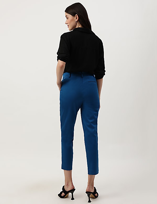 Cotton Rich Straight Leg Trousers
