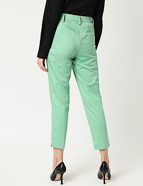 Mid Waist Slim Fit Stretch Formal Trousers