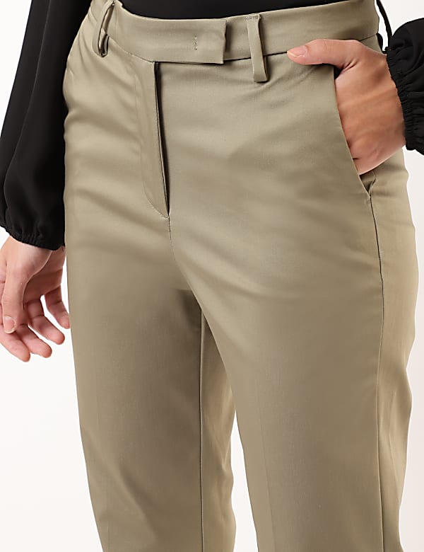 Cotton Rich Straight Leg Trousers